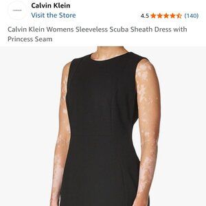 Calvin Klein Womens Sleeveless Scuba Sheath Dress with Princess Seam